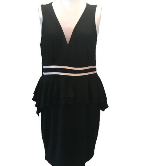 Forever 21 (Faith 21) Dress Black White Ruffle 2X - Picture 1 of 8